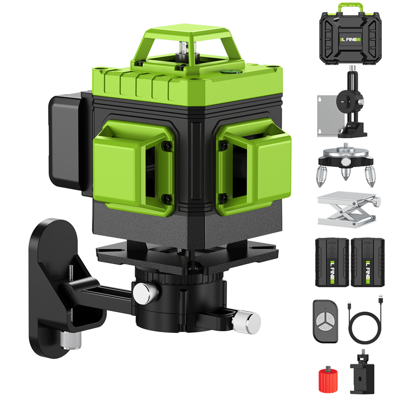 Self leveling 12 lines 3d green automatic rotation laser level with tripod