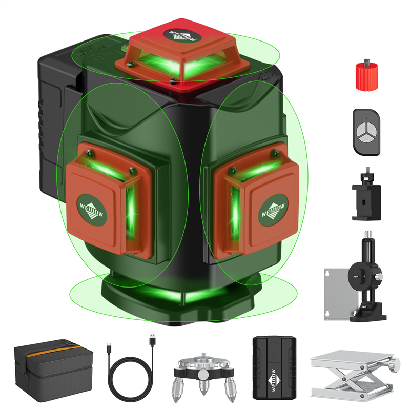 Digital Touch Screen 4D 16 lines laser level with wall bracket