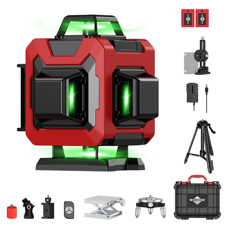 Floor cross 12 line green beam self-leveling LD 4d laser level with plumb dot