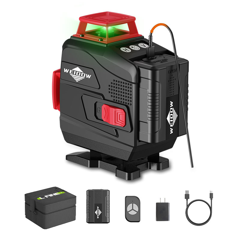 Handheld 16 lines 4d laser level green line self-leveling 360 horizontal